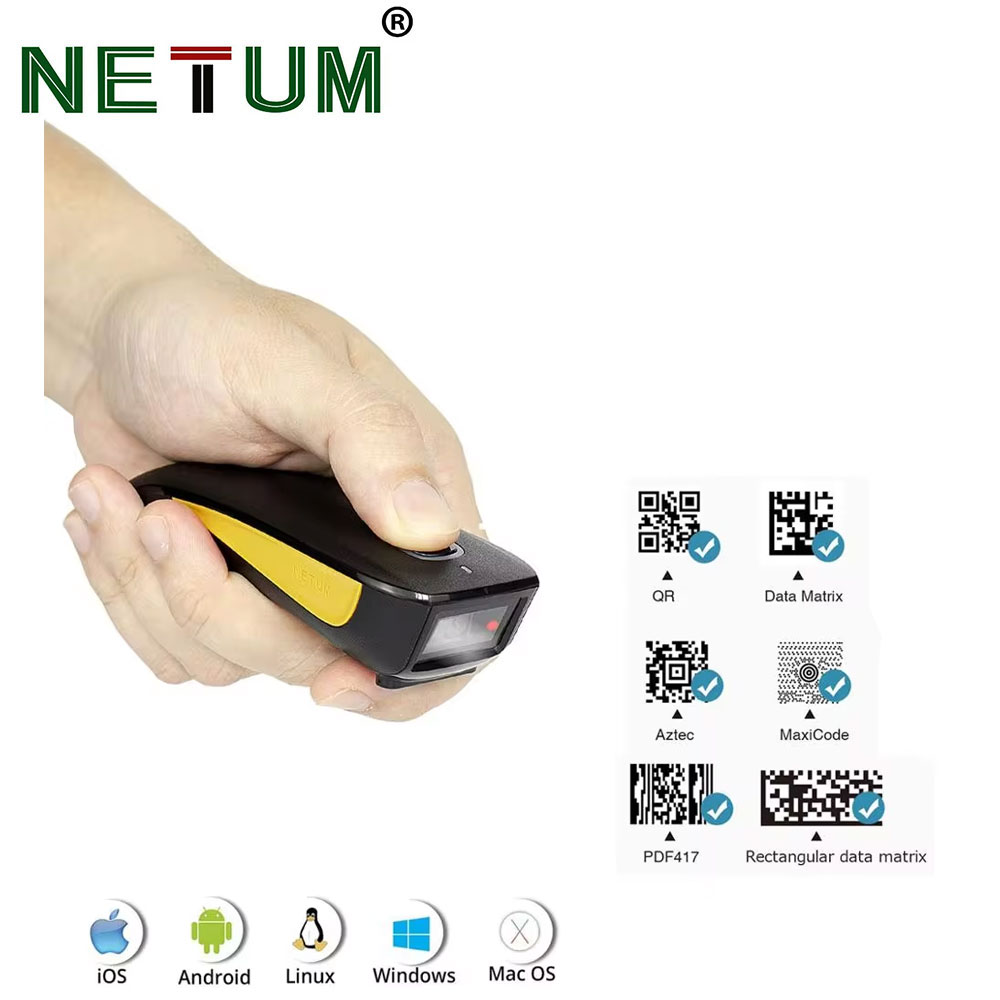 Barcode Scanner Wireless - NETUM C750 Bluetooth 2D Barcode Scanner,