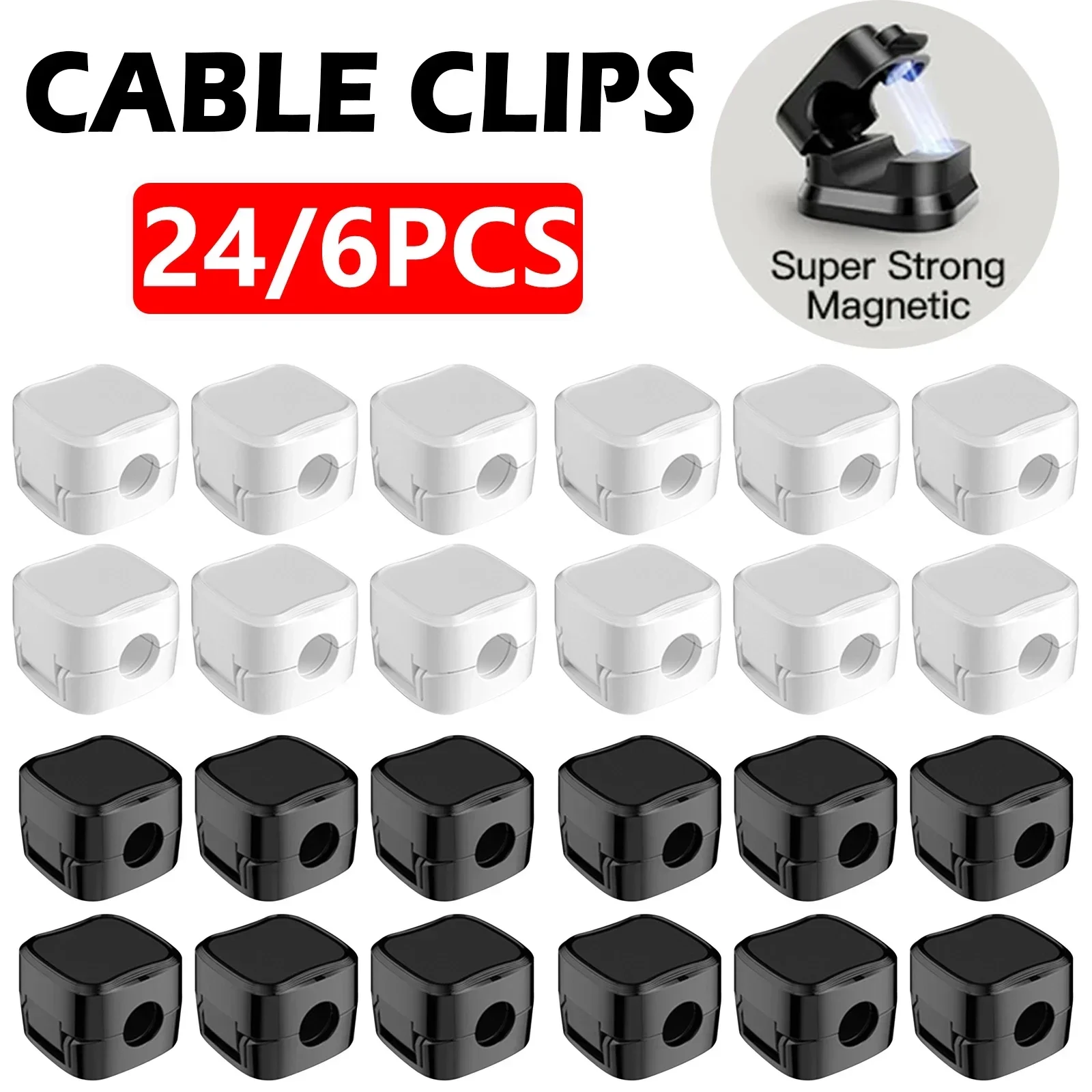 Magnetic Charging Cable - 6/12/24PCS Magnetic Cable Organiser Clips Cable