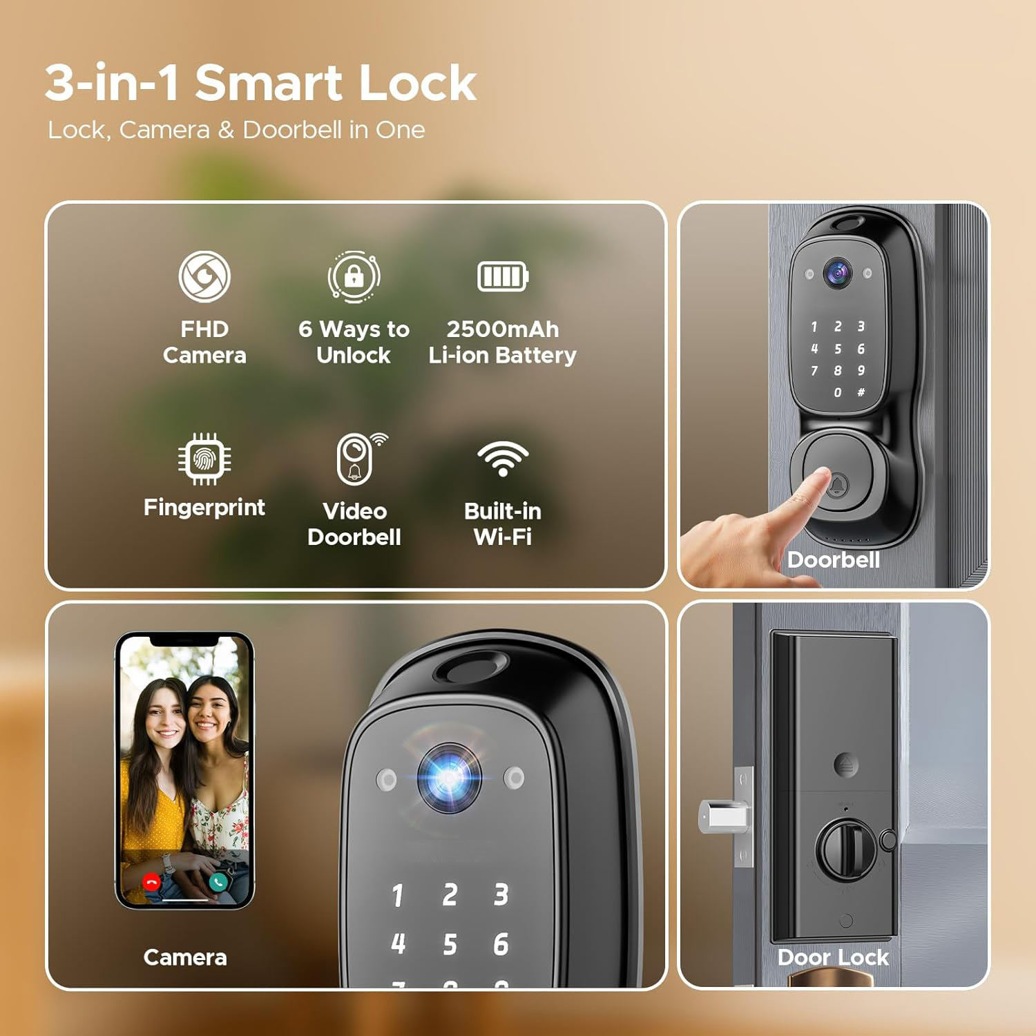 Tuya Wifi Smart Door Lock ‎Cam - Electronics & Gadgets Starting With V recension och pris
