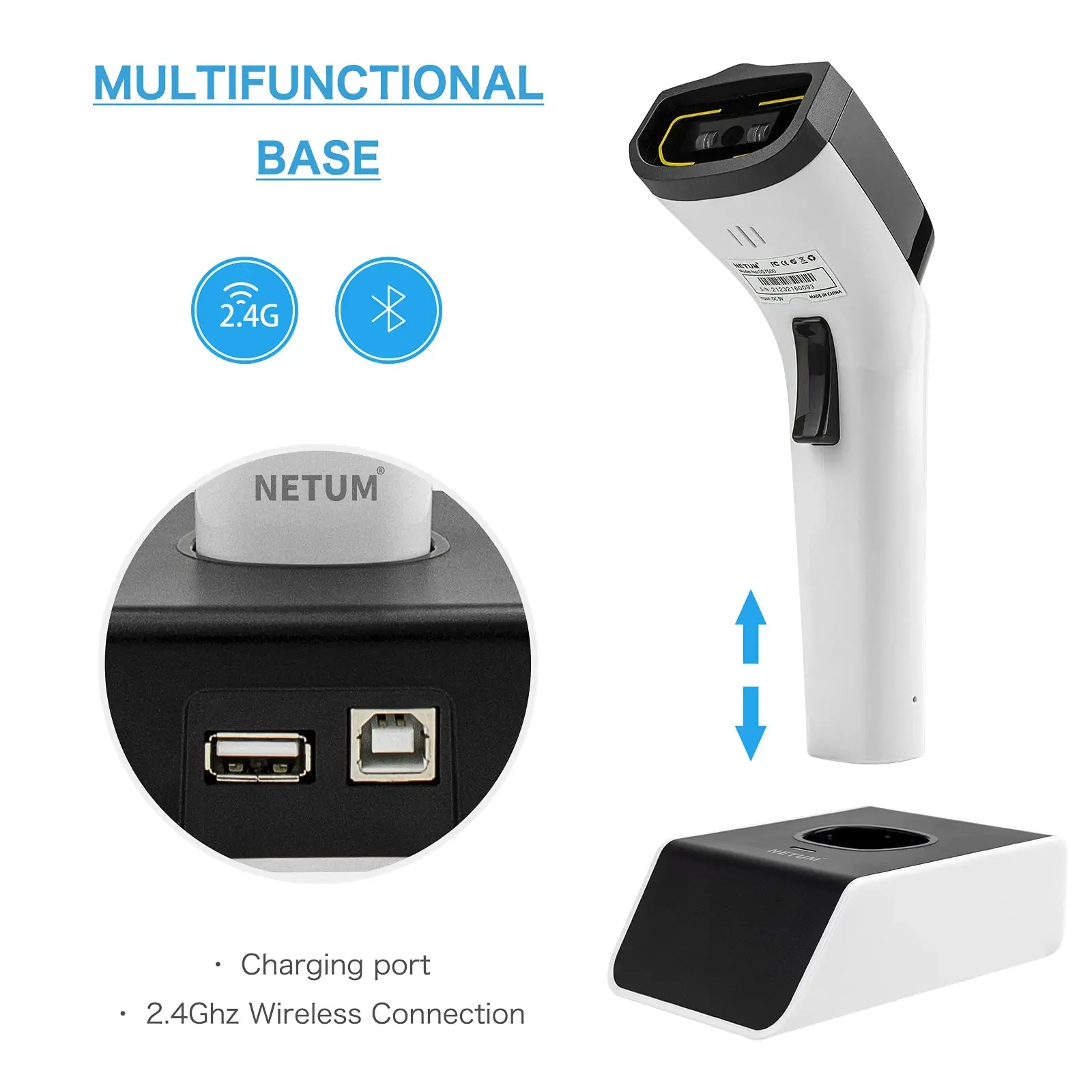 NETUM DS8100 Blue Tooth 13.56M - Barcode Scanner Wireless recension och pris