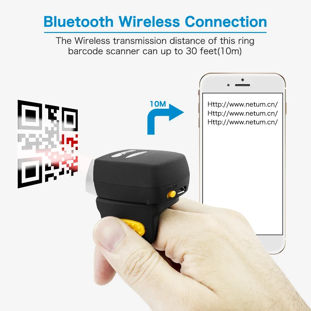 NEW Netum Mini Finger Ring Bar - Barcode Scanner Wireless recension och pris
