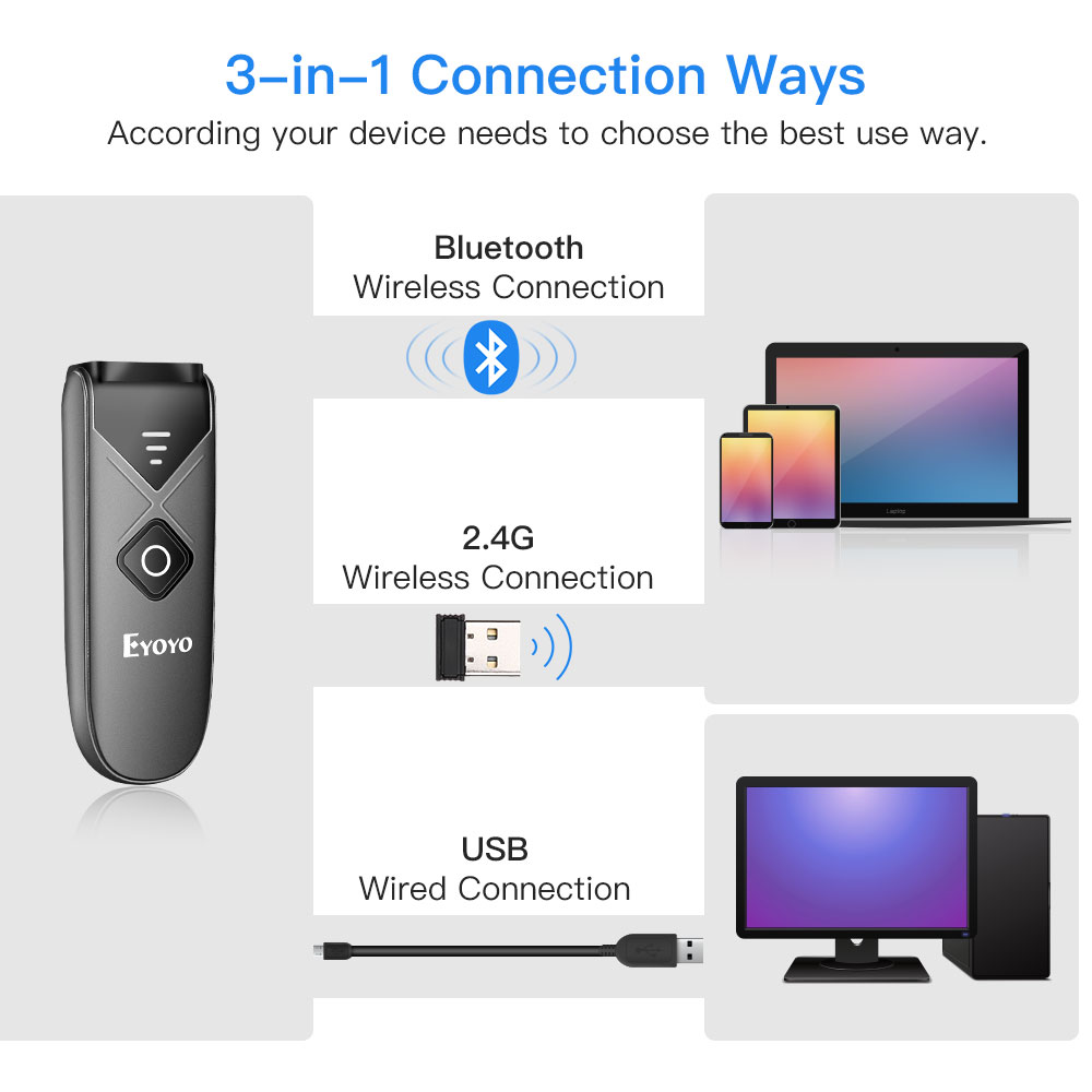 Eyoyo 2D Barcode Scanner USB W - Barcode Scanner Wireless recension och pris